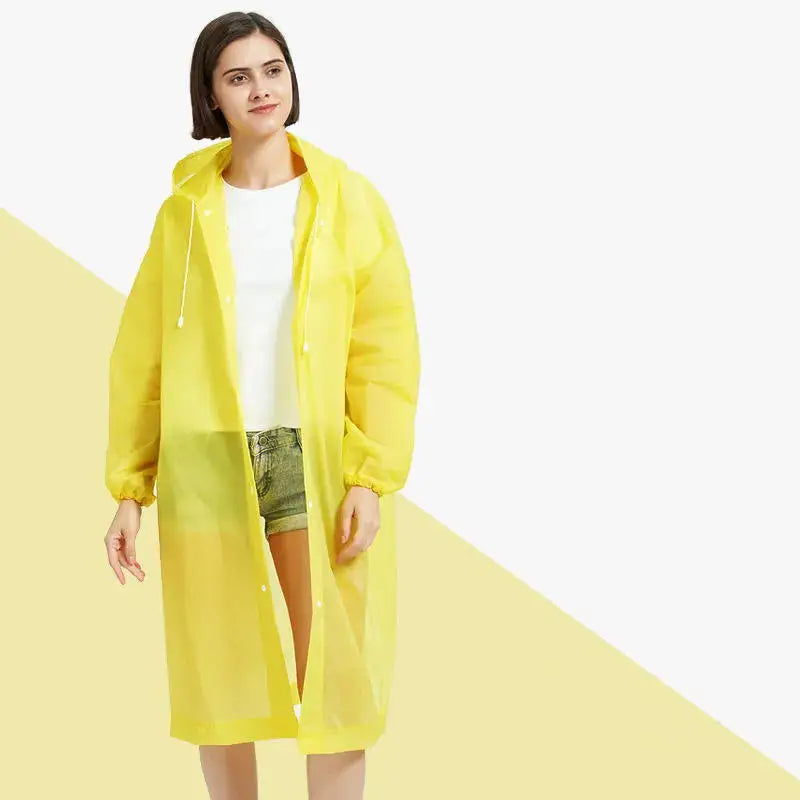 1pc Hooded Rain Coat Women Men Impermeable Thickened Waterproof Tourism Outdoor Hiking Rain Poncho Outdoor Products