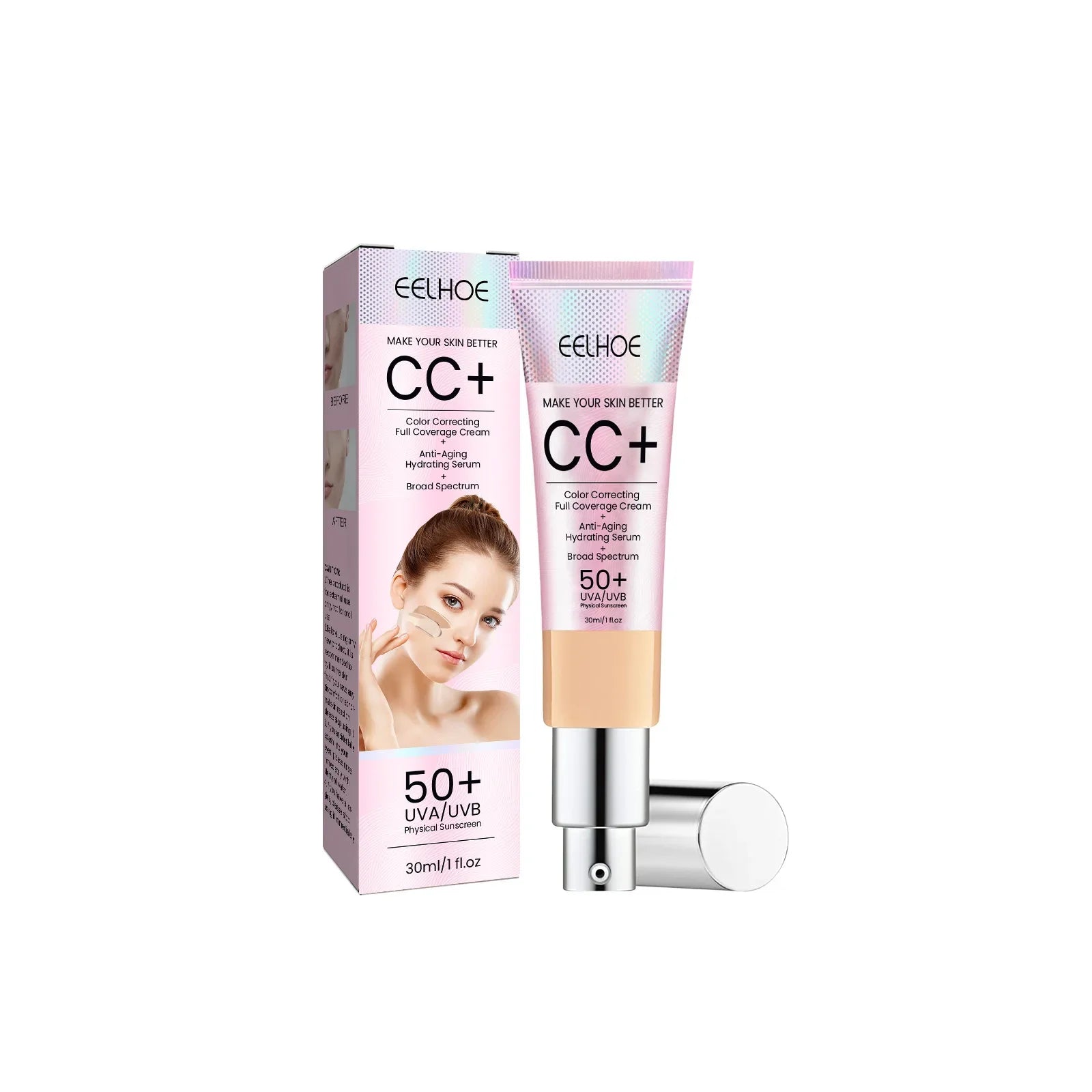 Repair CC Cream Natural Concealer Waterproof Smear-Proof Repair Whitening Skin Moisture Replenishment Liquid Foundation Makeup
