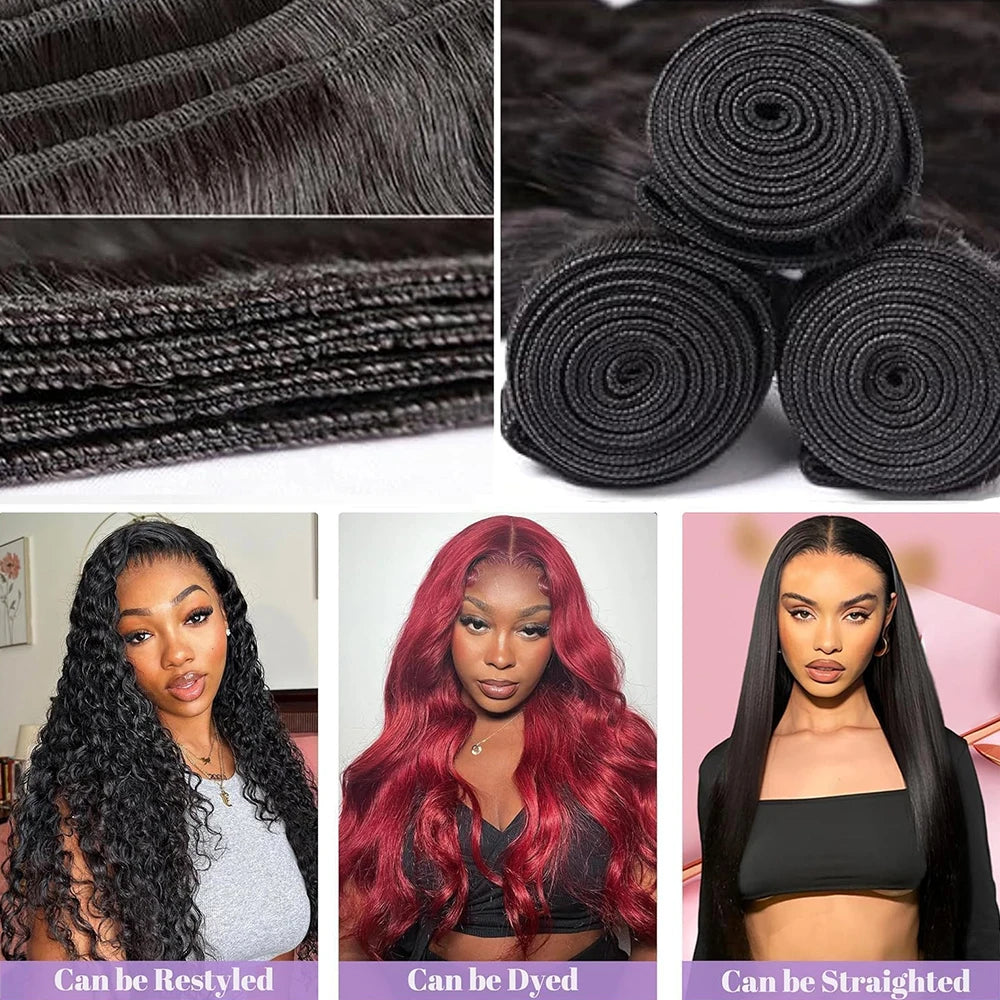 Burmese Raw Curly Human Hair Bundles — Deep Wave Remy Virgin Hair, 12–42 Inch